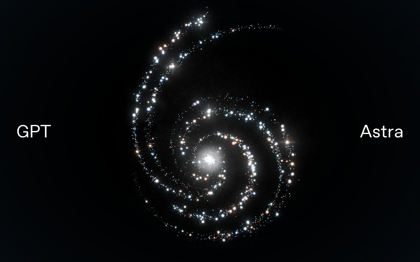 GPT 与 Astra 字样之间，由星粒汇聚成数字 6 的动态星空